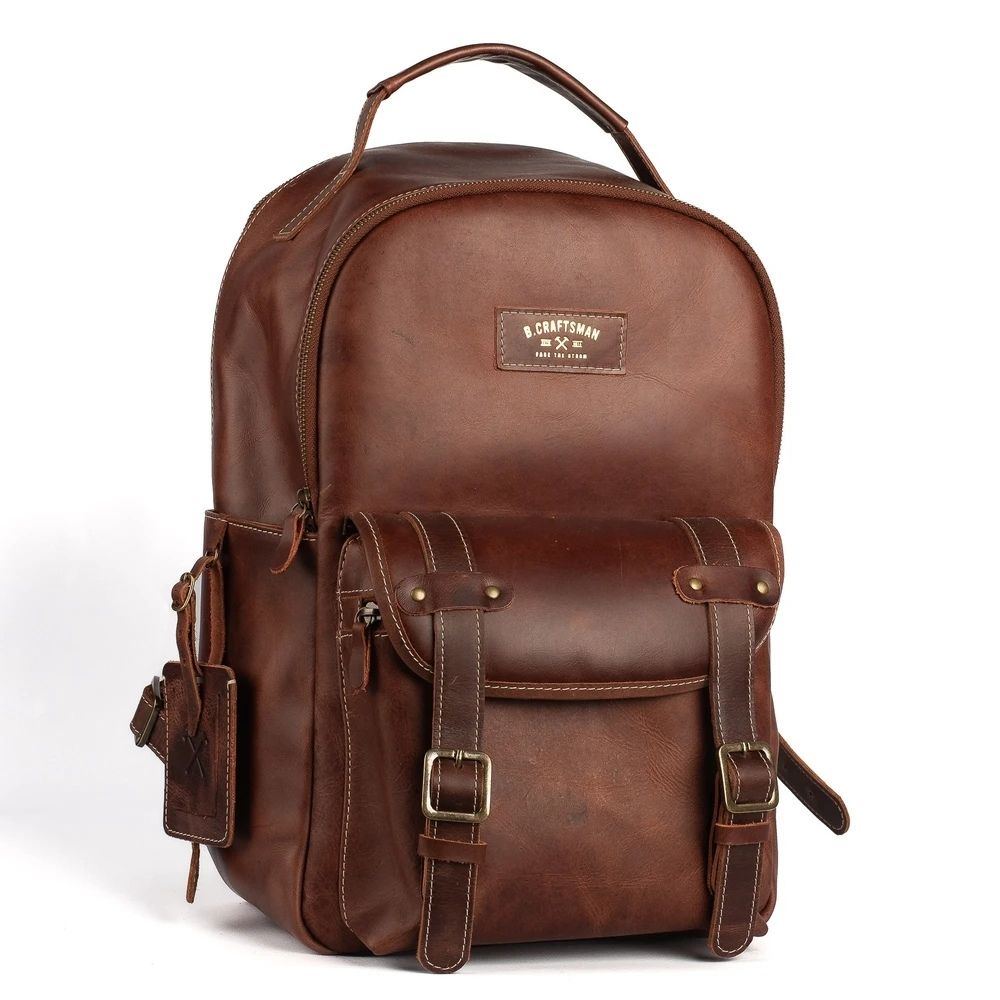 Mochila Couro Marrom Hunter