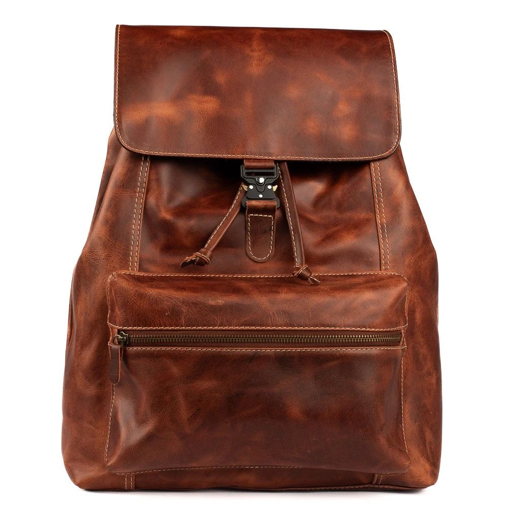 Mochila Couro Marrom Freya