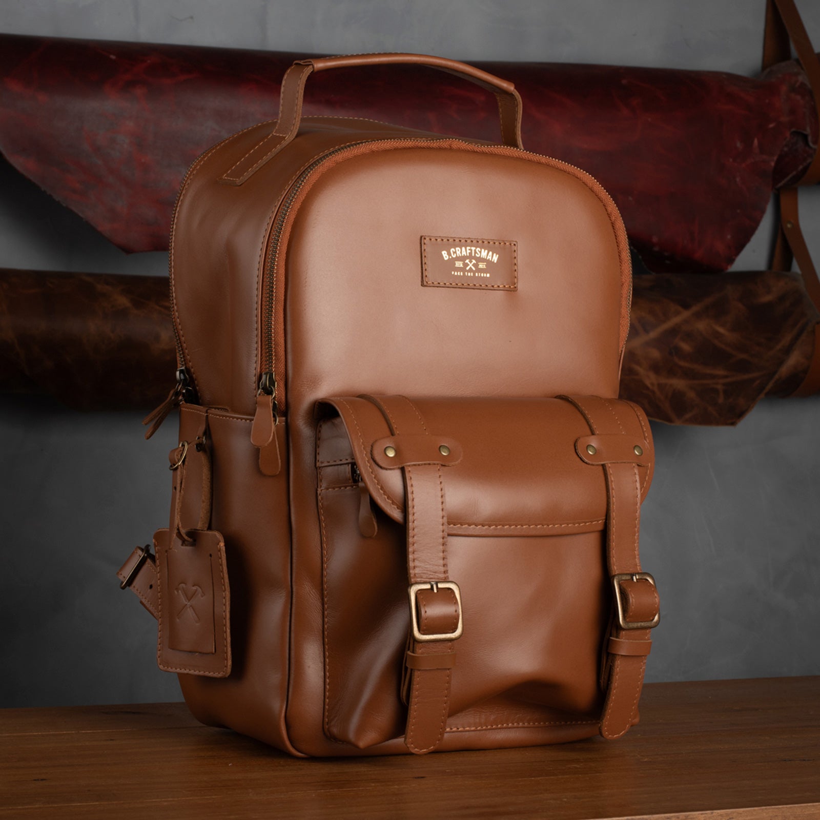 Mochila Couro Caramelo Hunter