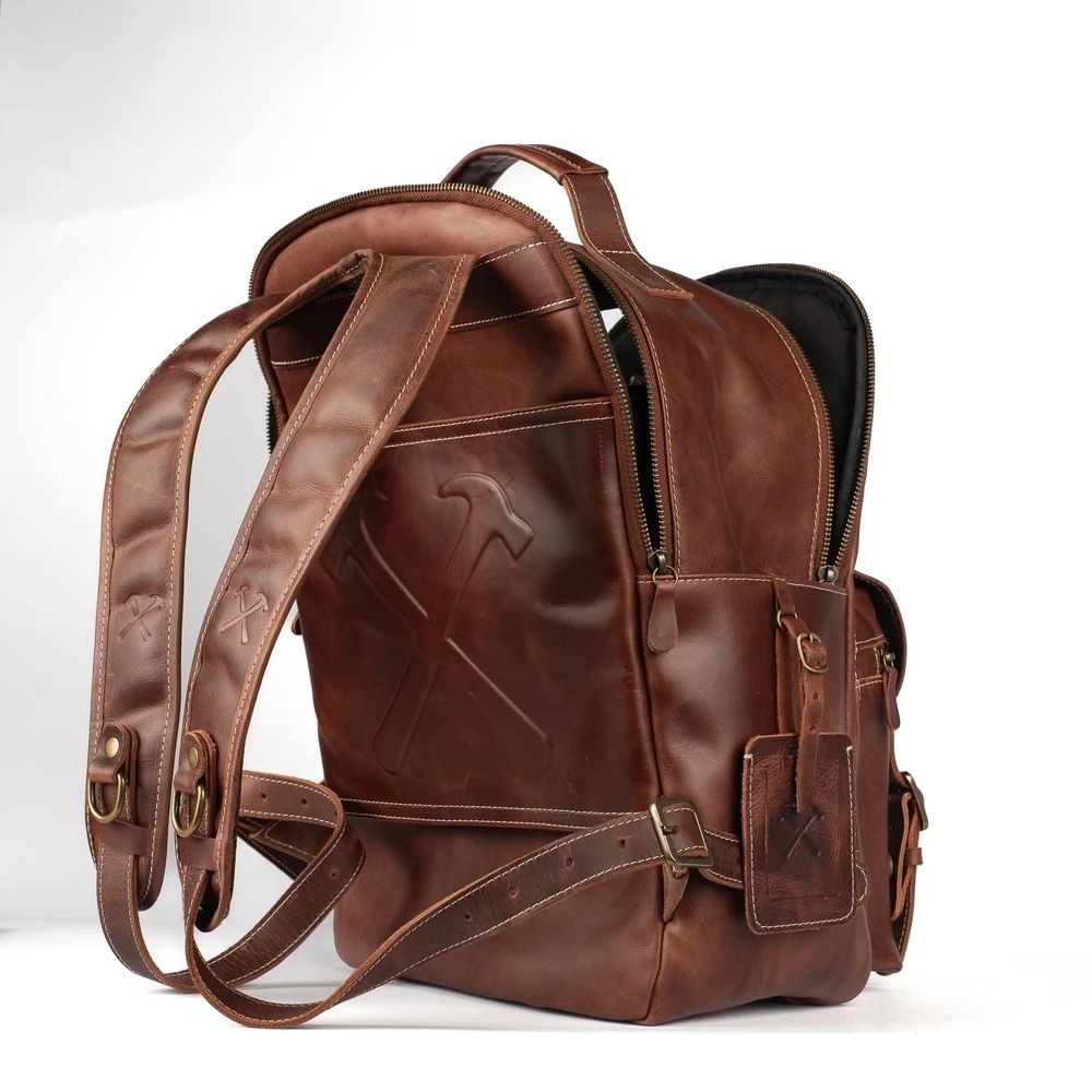 Mochila Couro Marrom Hunter