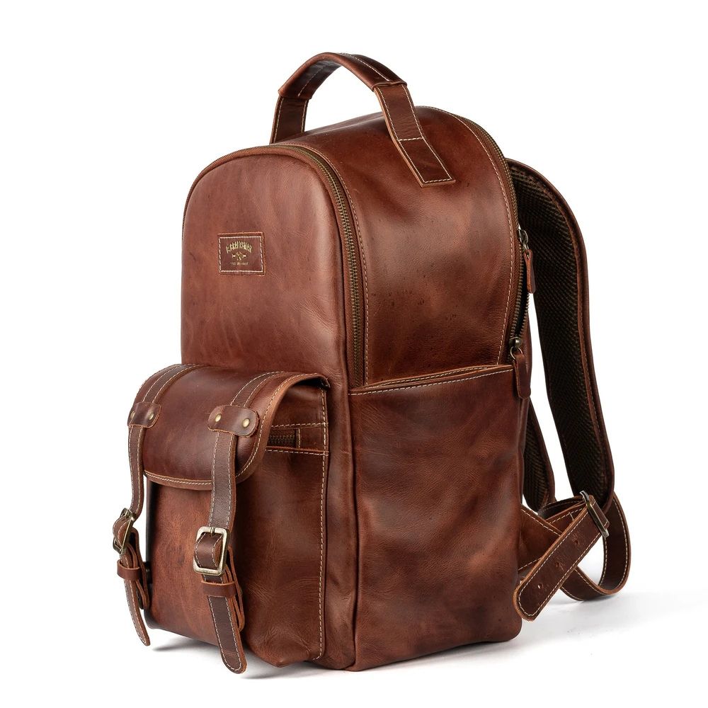 Mochila Couro Marrom Hunter