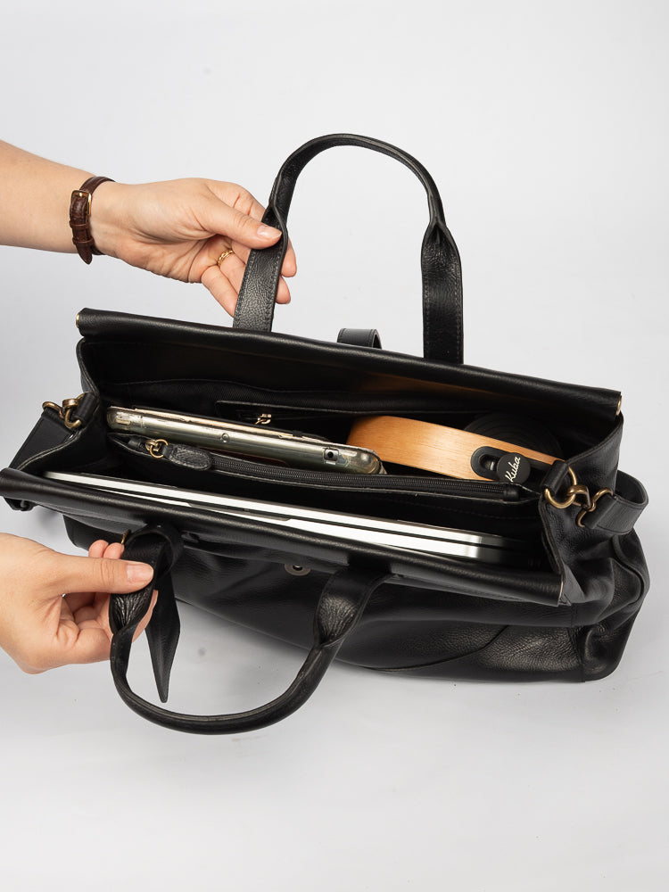 Bolsa Couro Preto Alden