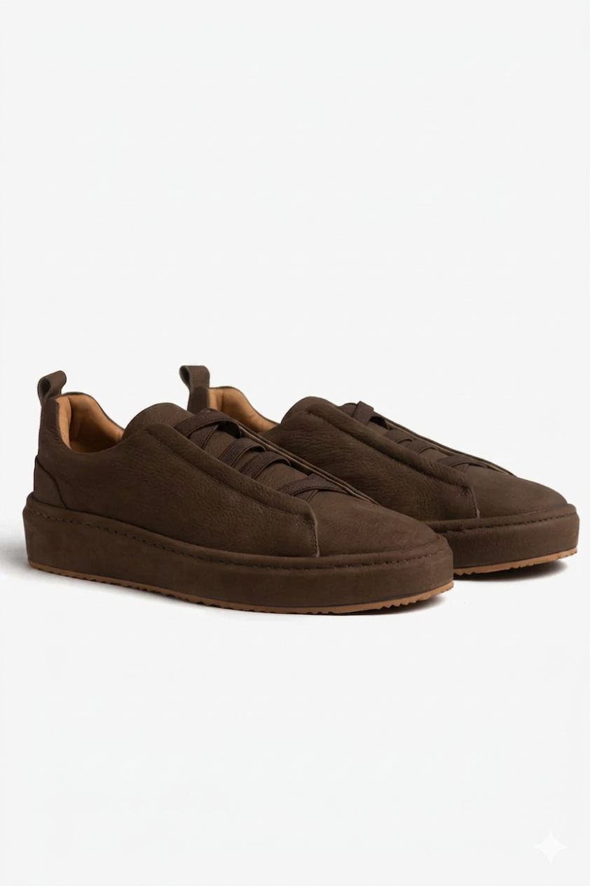 Tenis Couro Marrom Logan