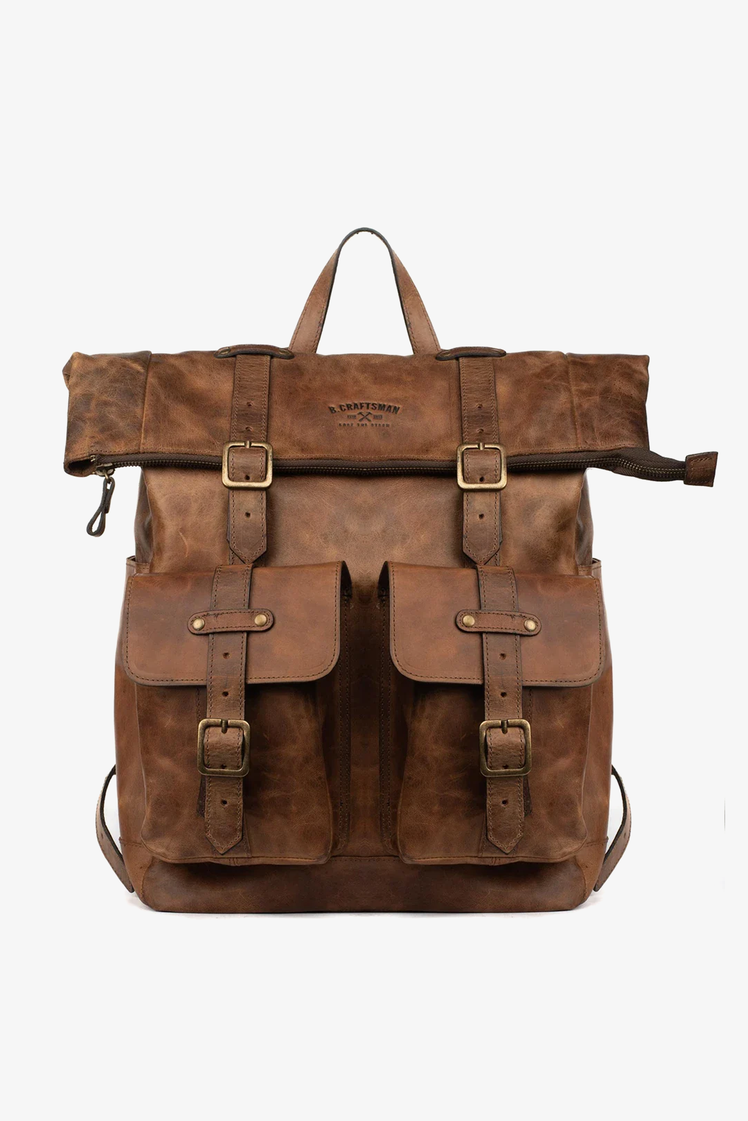 Mochila Couro Marrom Jack