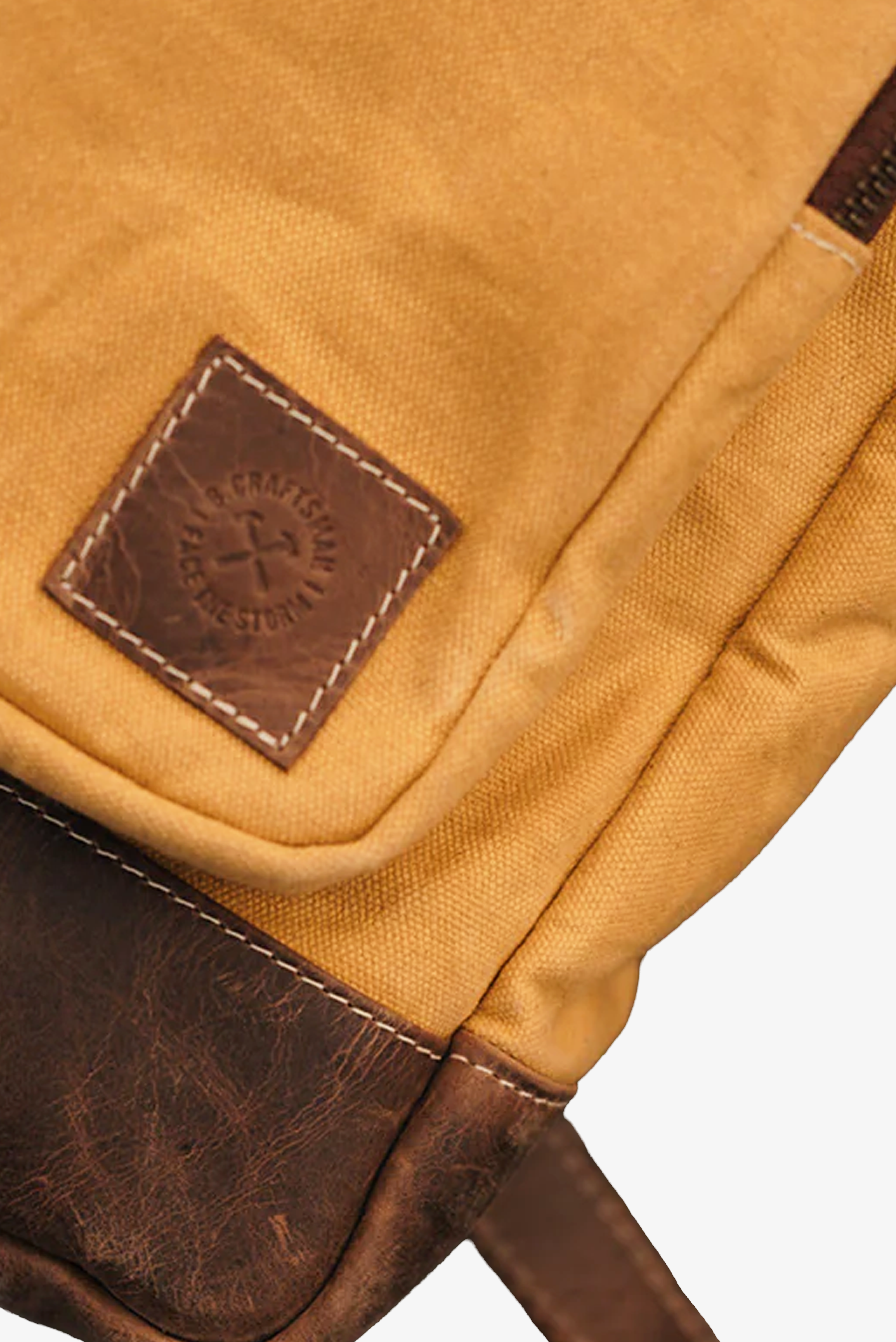 Bolsa Carter Lona Amarelo Couro Marrom