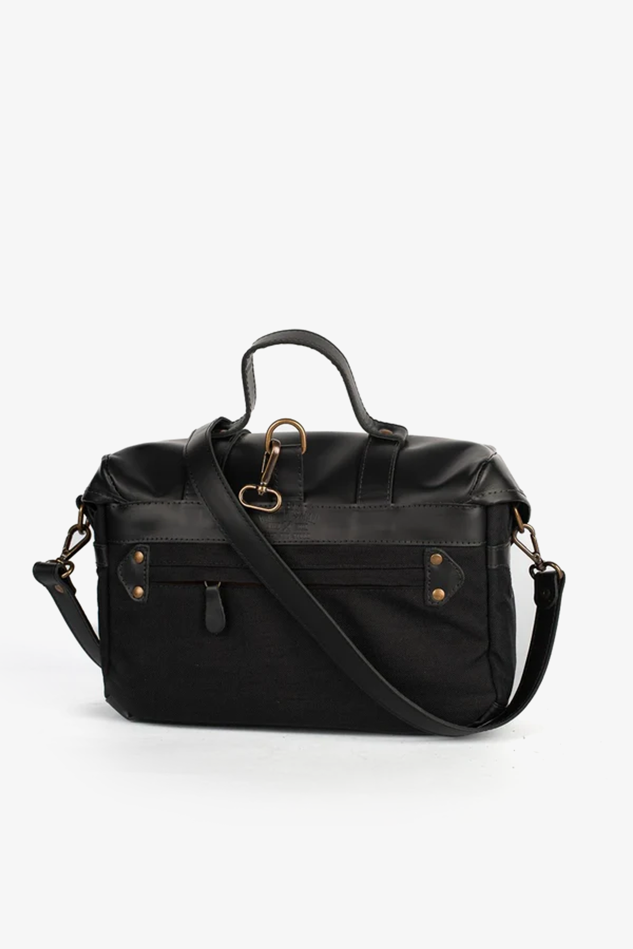 Bolsa Lona Preta c/ Couro Preto Penny