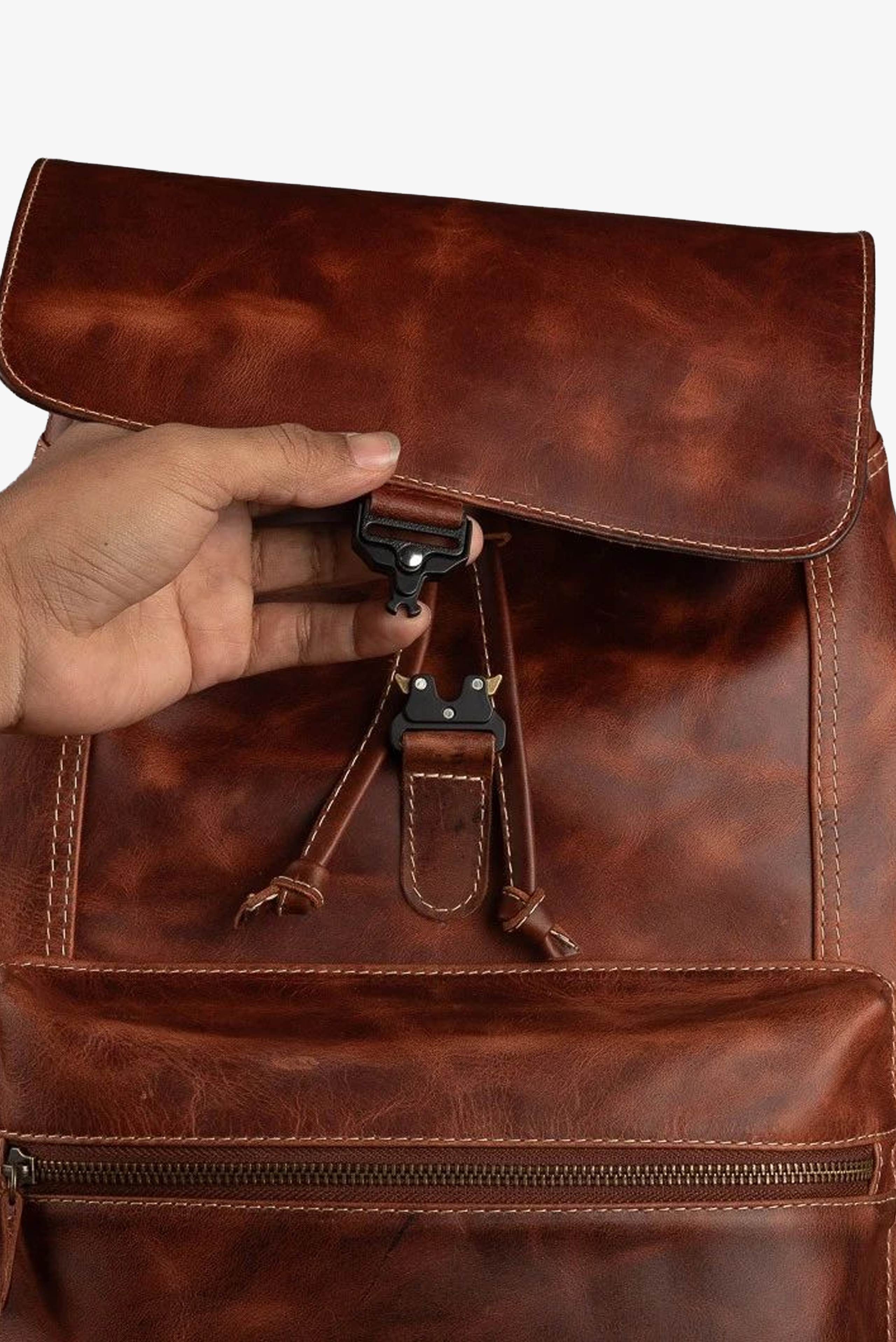 Mochila Couro Marrom Freya