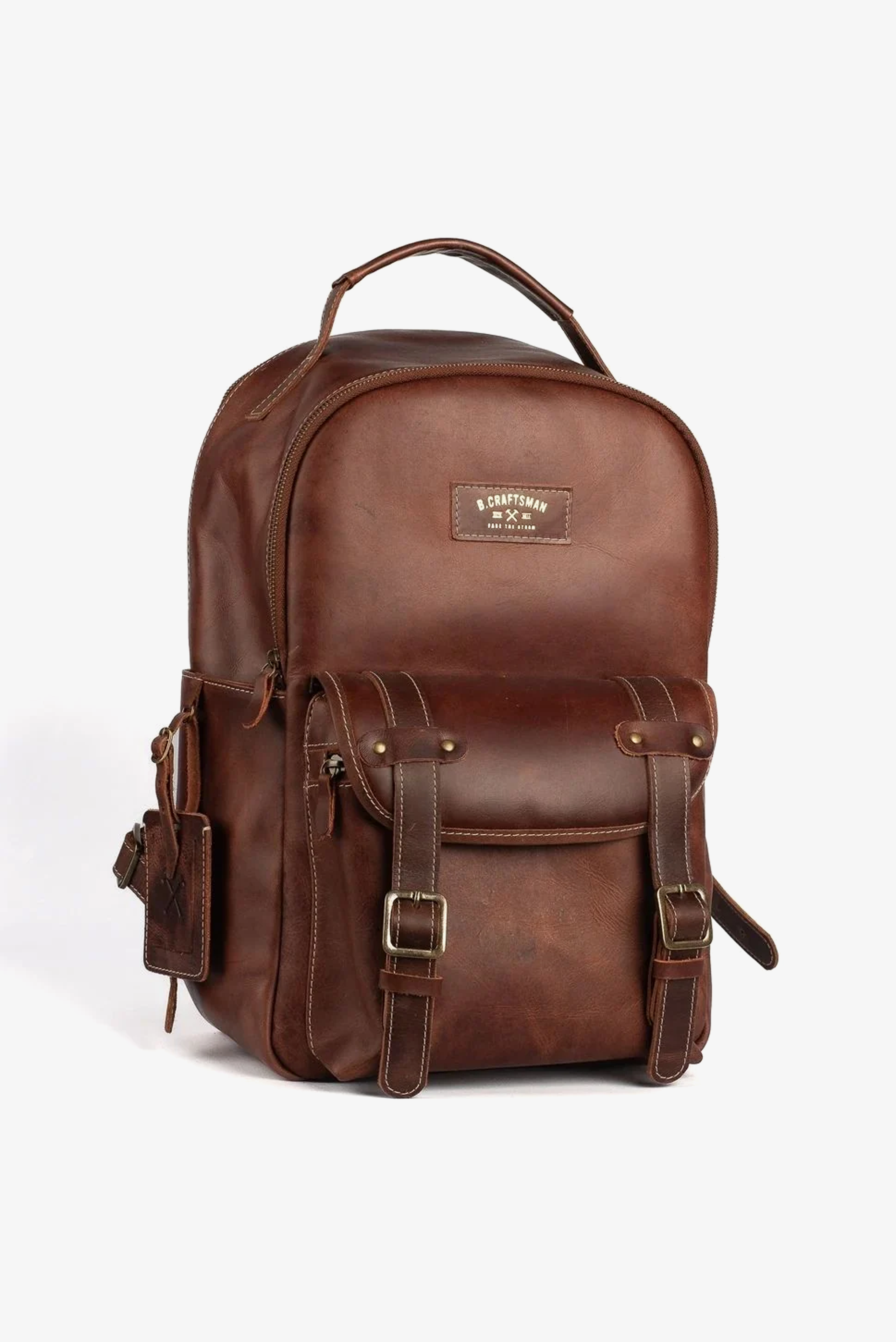 Mochila Couro Marrom Hunter