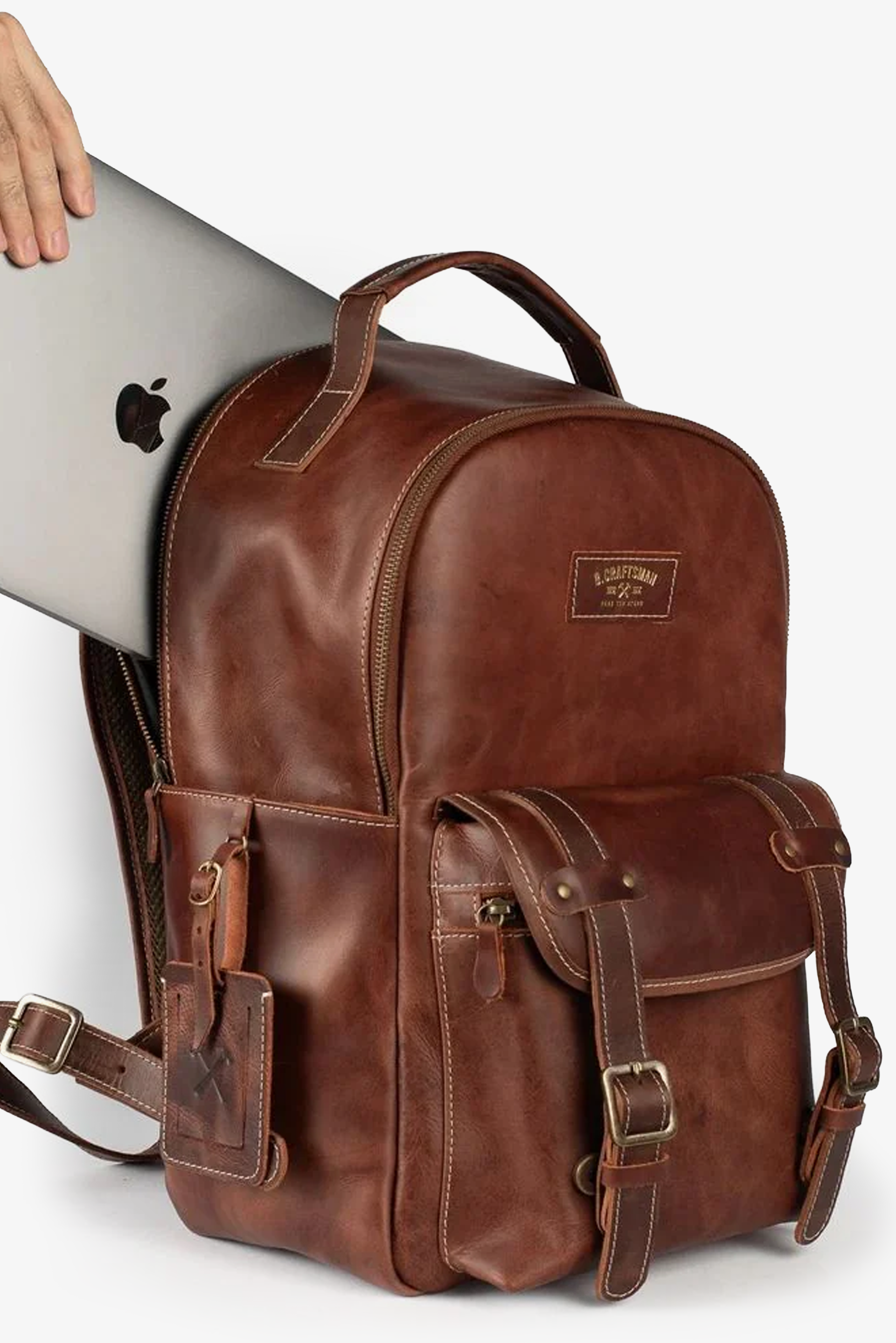 Mochila Couro Marrom Hunter