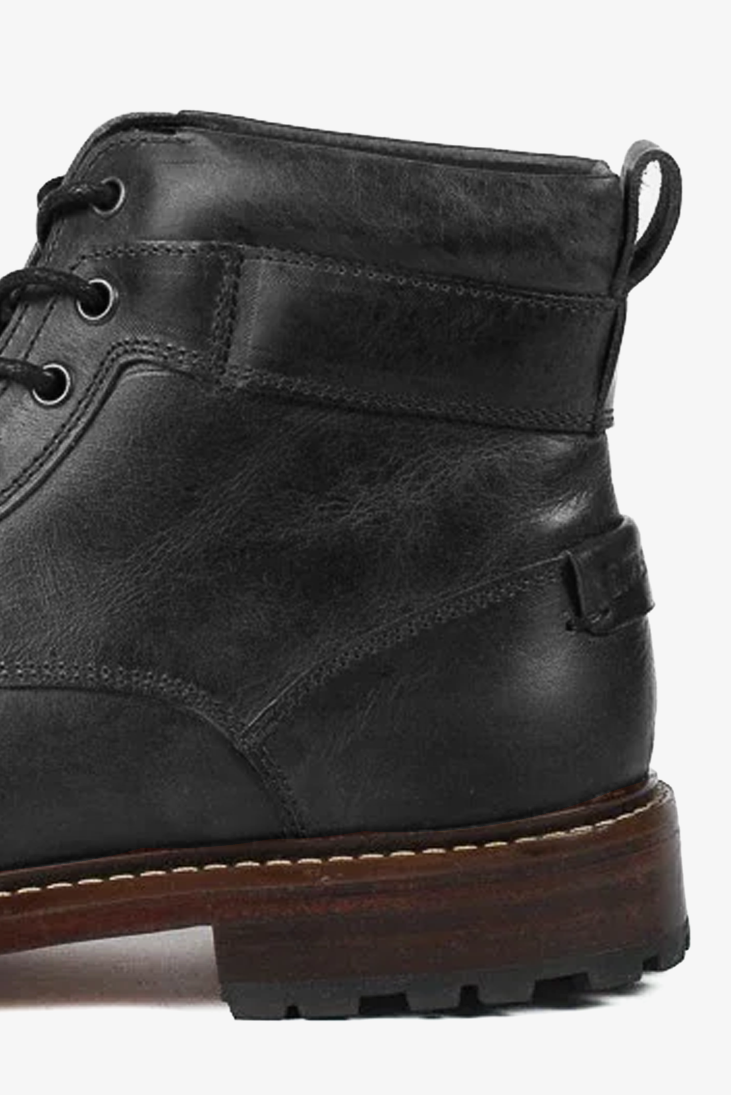 Coturno Masculino de Couro Preto Otávio