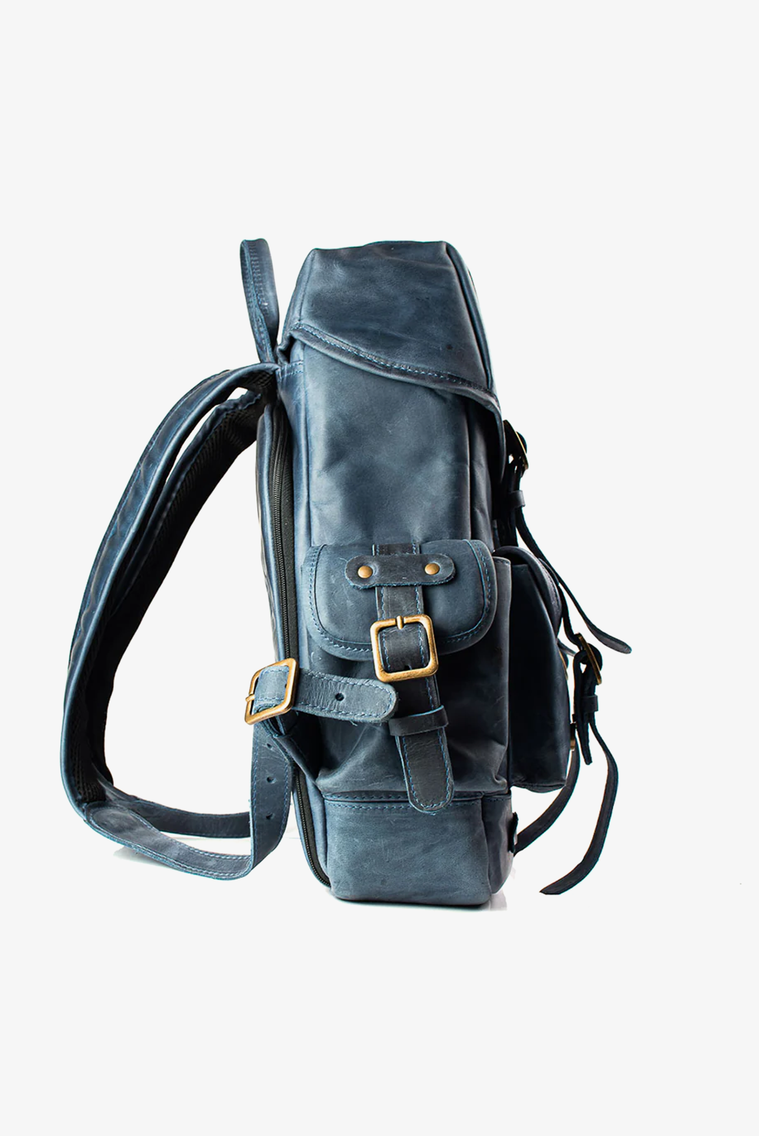 Mochila Couro Azul Ragnar