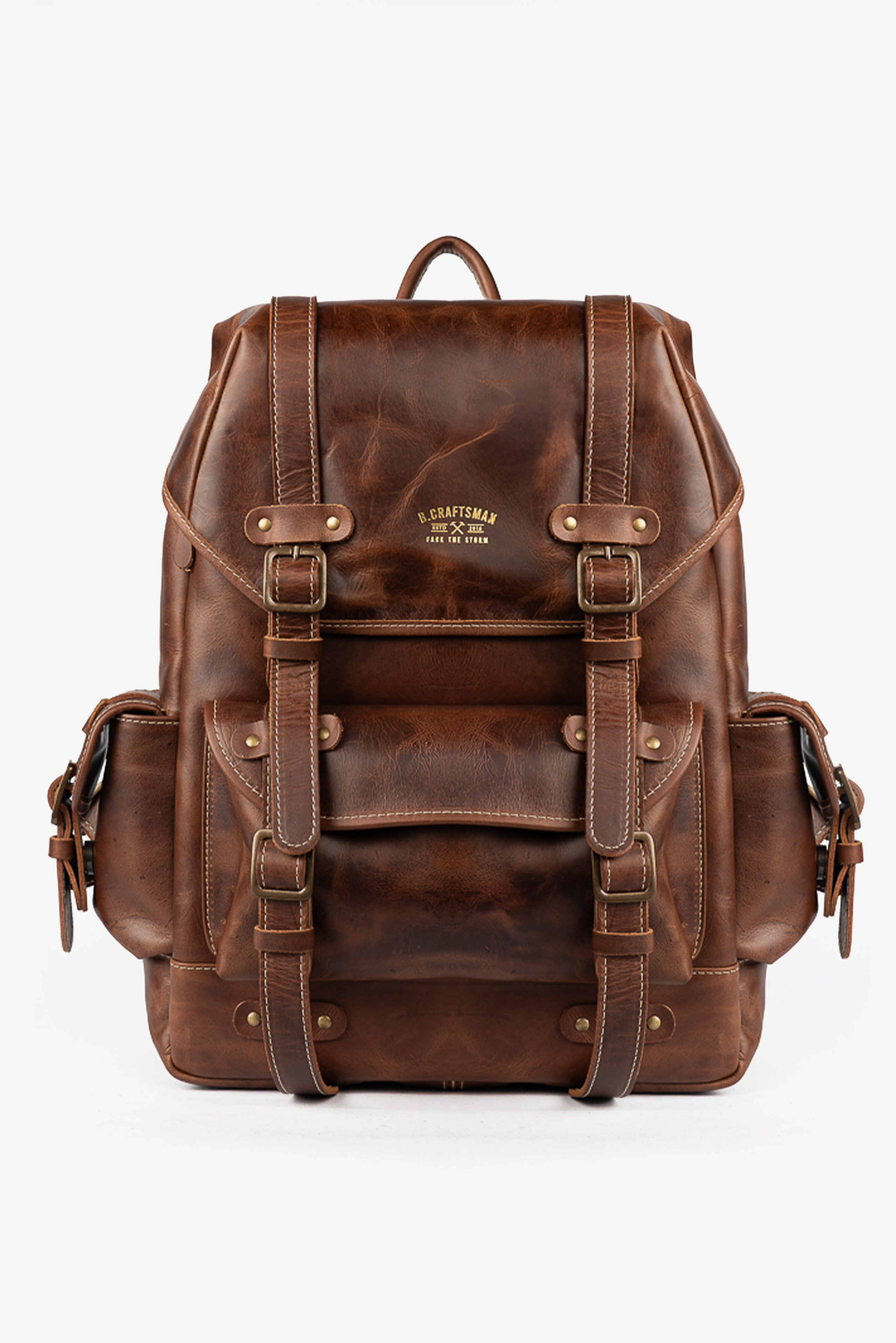 Mochila Couro Marrom Ragnar