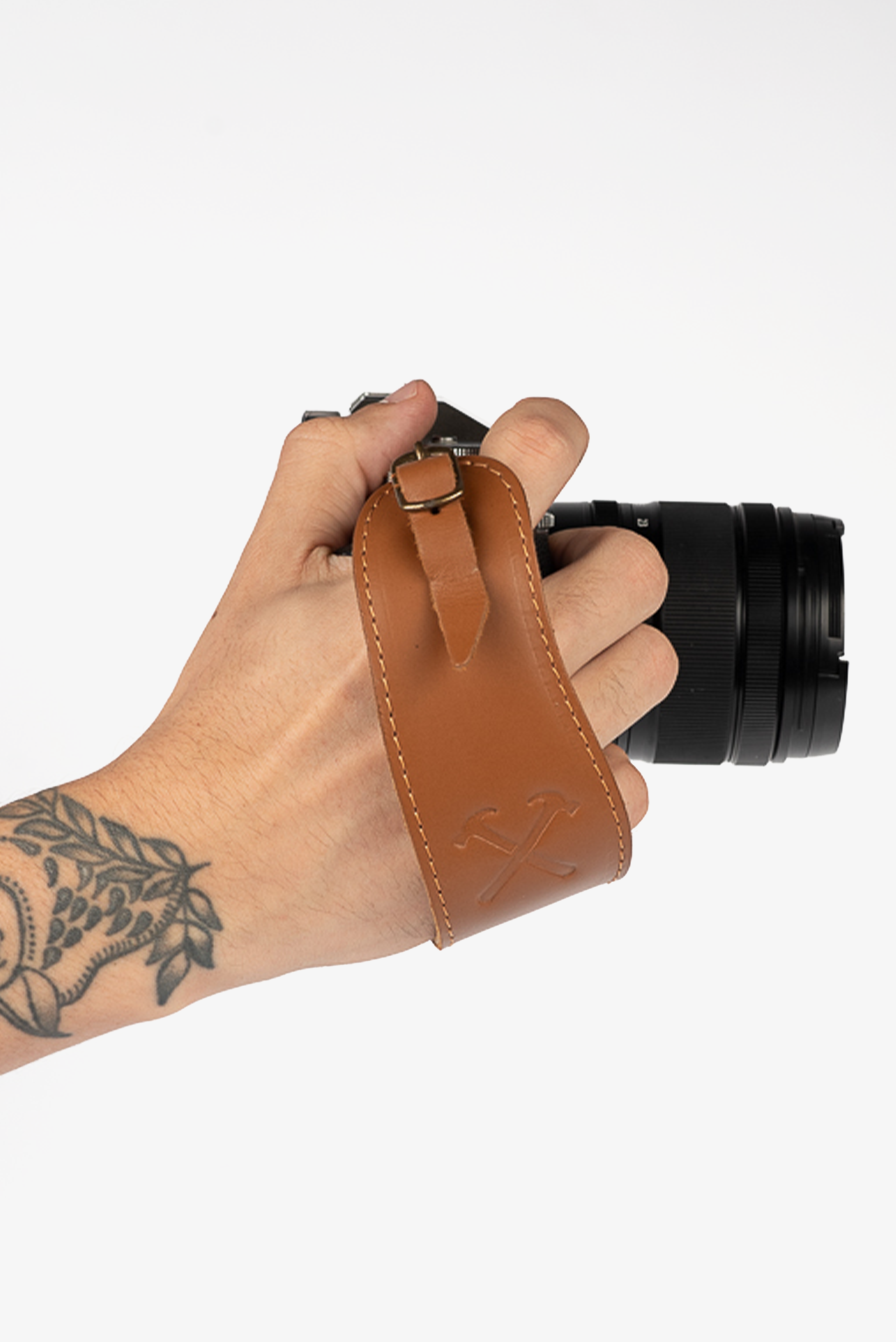 Alça de Mão Couro Caramelo