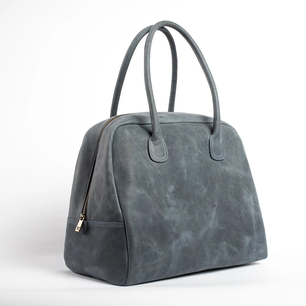 Bolsa Couro Azul Atlas