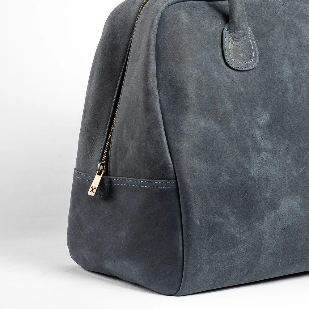 Bolsa Couro Azul Atlas