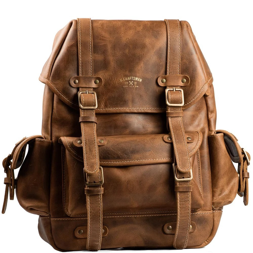 Mochila Couro Marrom Ragnar