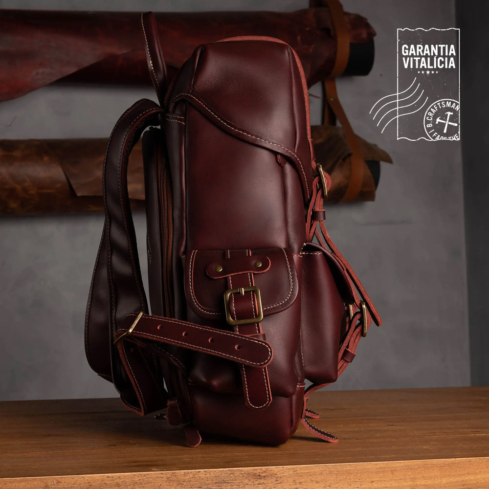 Mochila Couro Vinho Ragnar