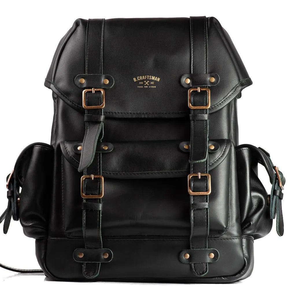 Mochila Couro Preto Ragnar