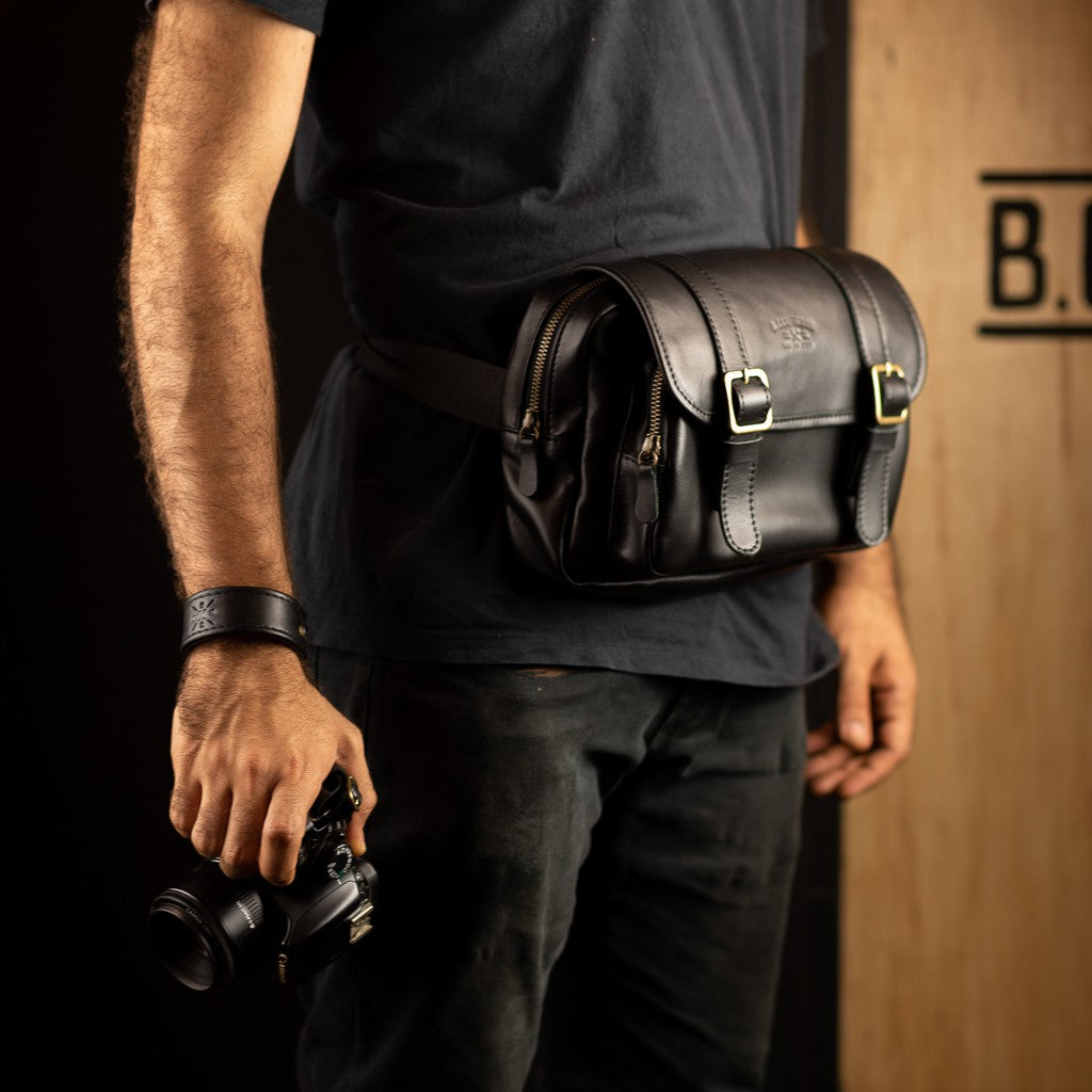 Pochete Couro Preto Franklin