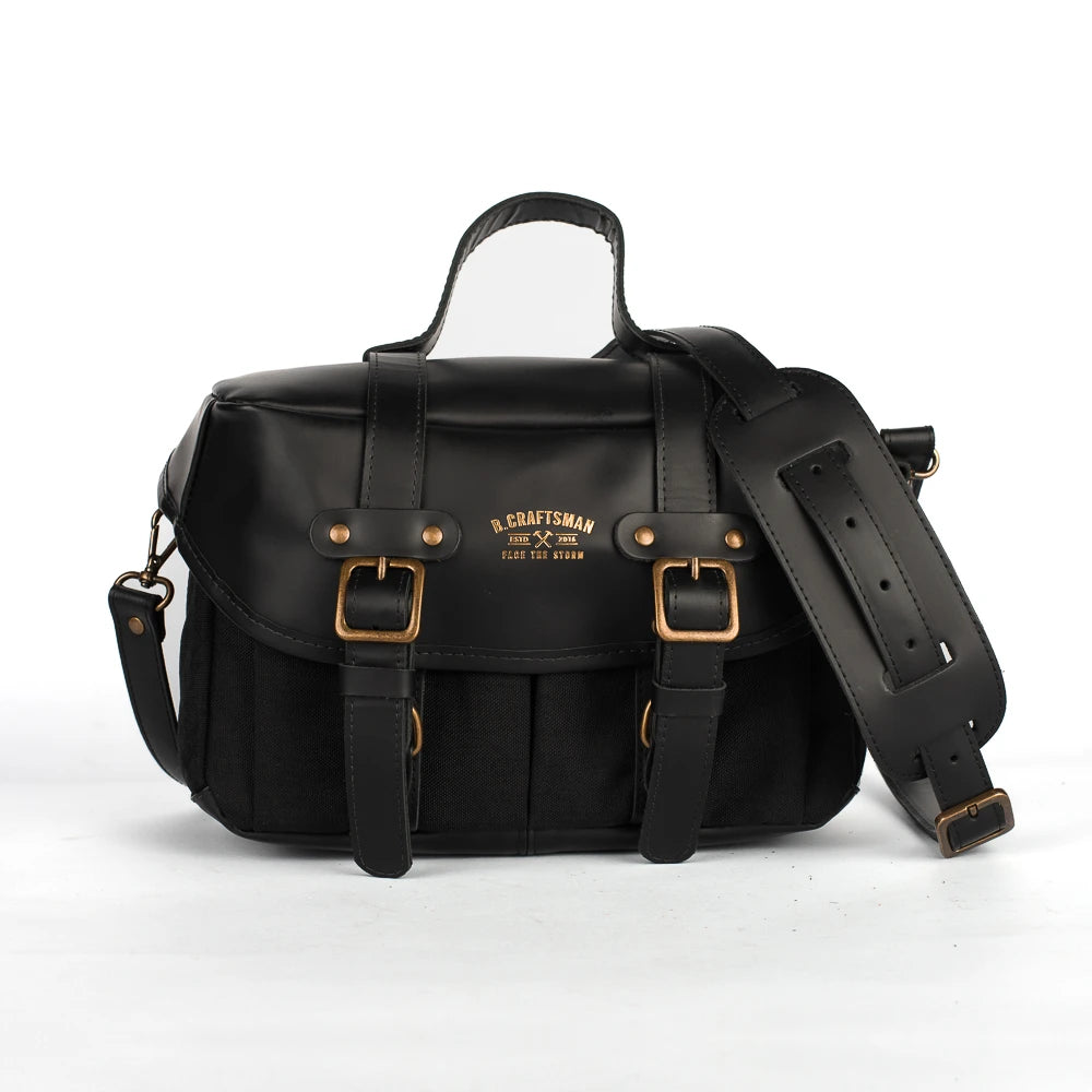 Bolsa Lona Preta c/ Couro Preto Penny