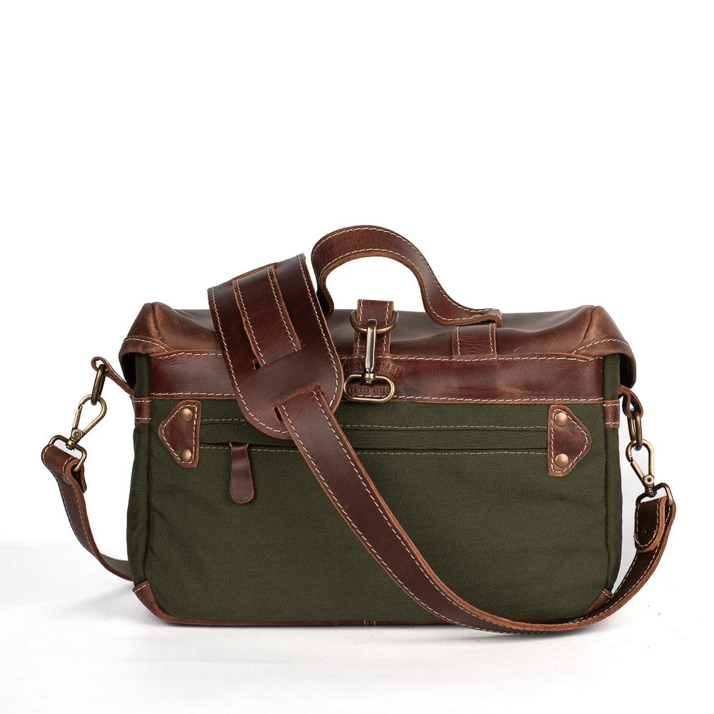 Bolsa Lona Verde c/ Couro Café Penny