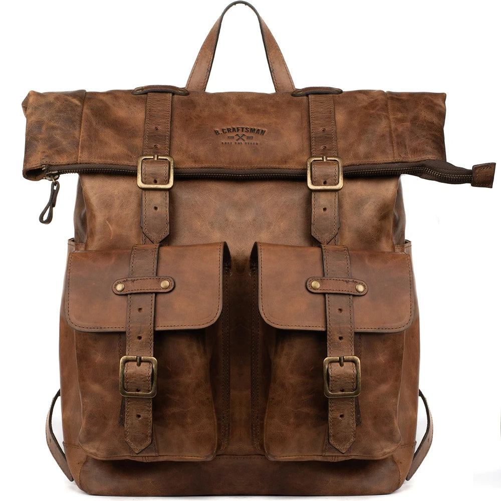 Mochila Couro Marrom Jack
