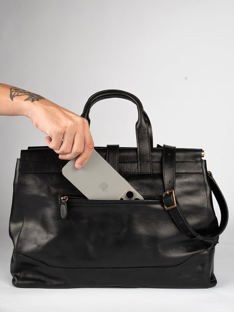 Bolsa Couro Preto Alden