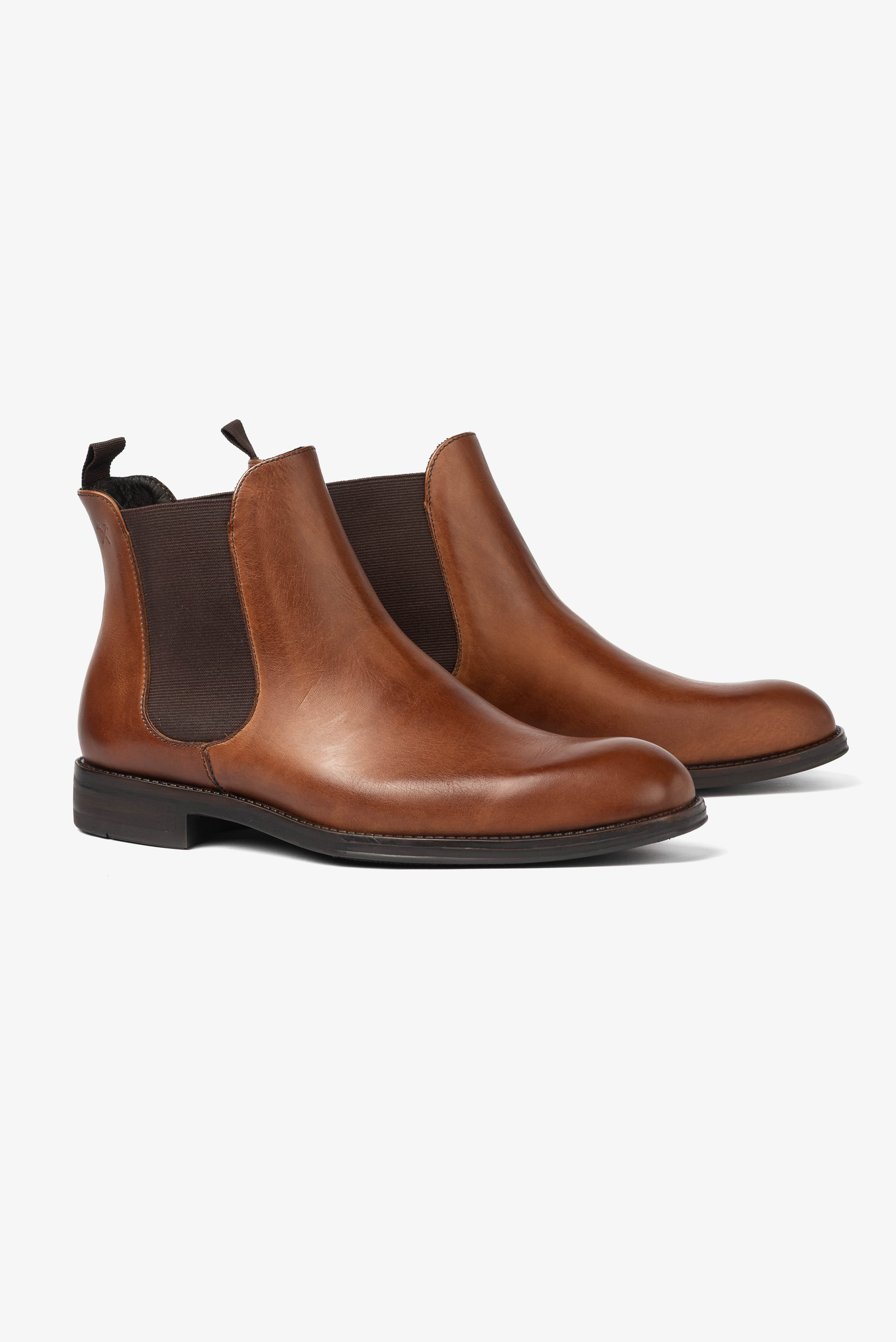 Bota Couro Caramelo Chelsea
