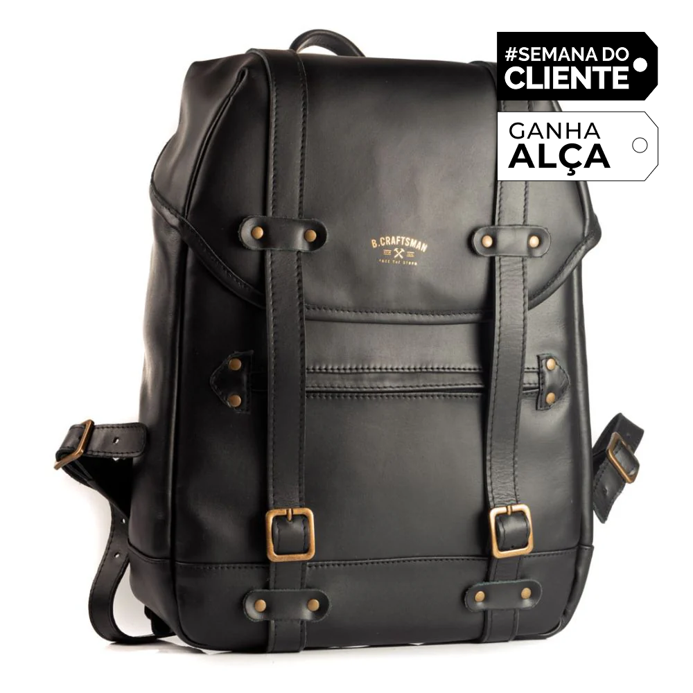 Mochila Couro Preto Roadstar Special