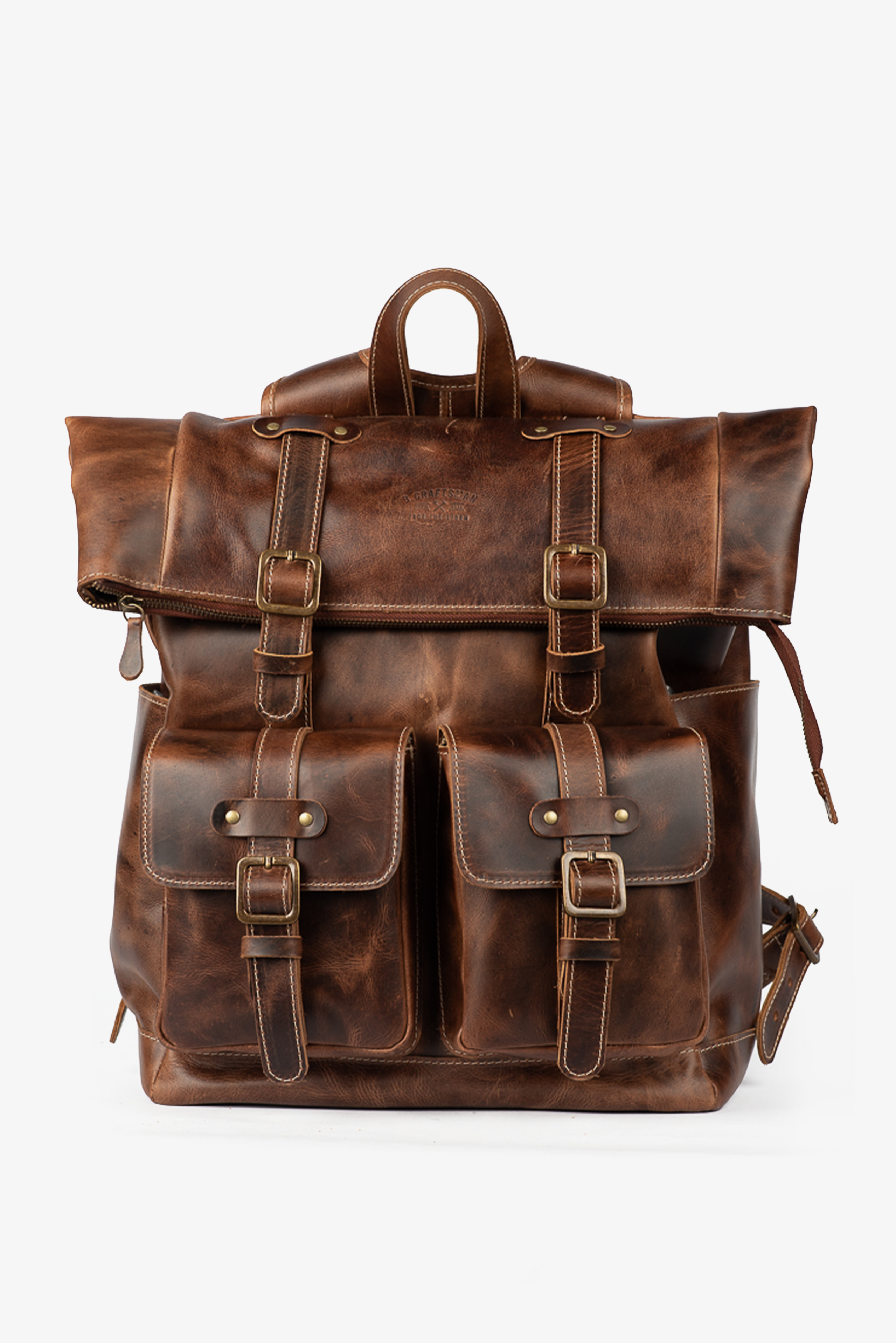 Mochila Couro Marrom Jack