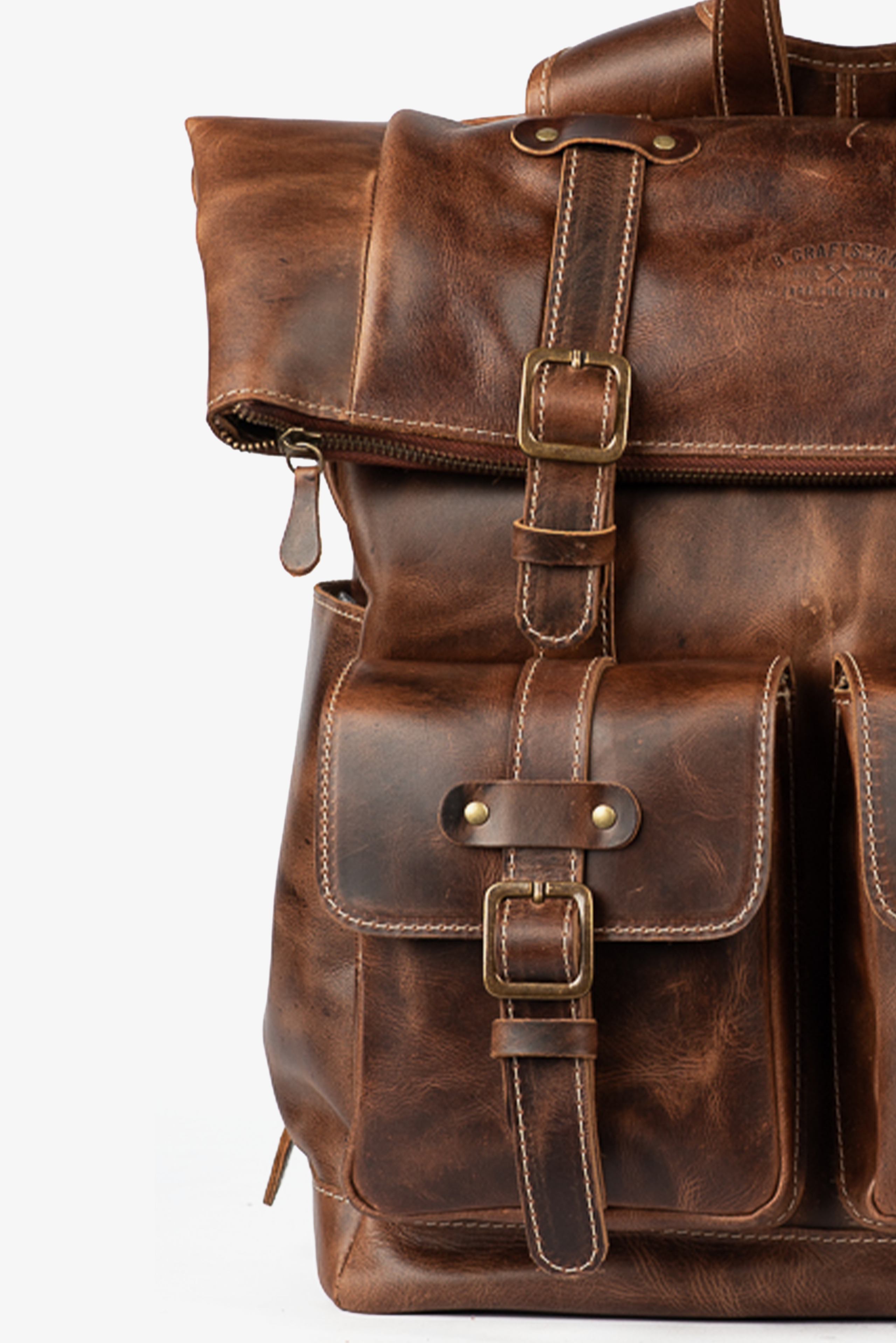 Mochila Couro Marrom Jack