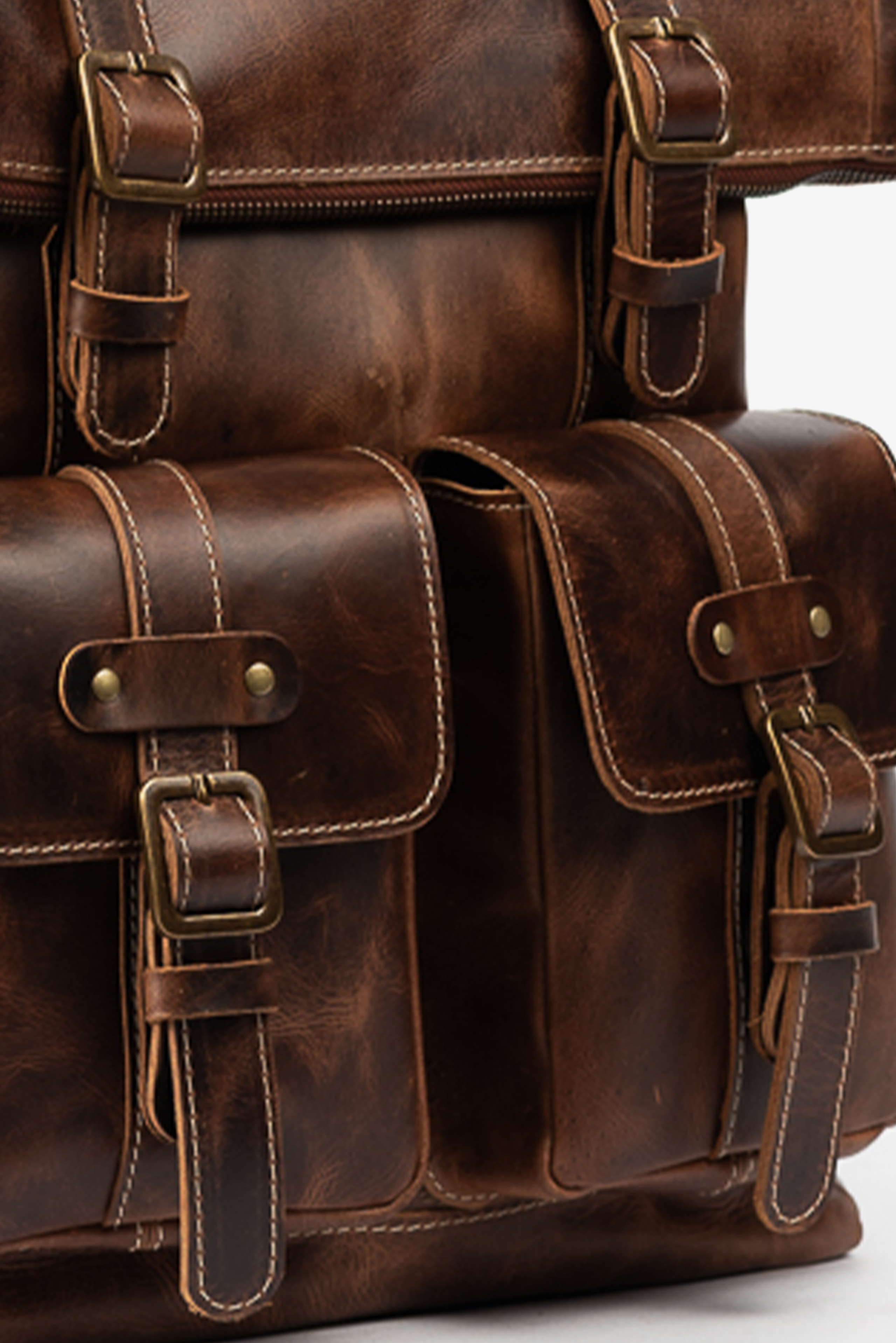 Mochila Couro Marrom Jack