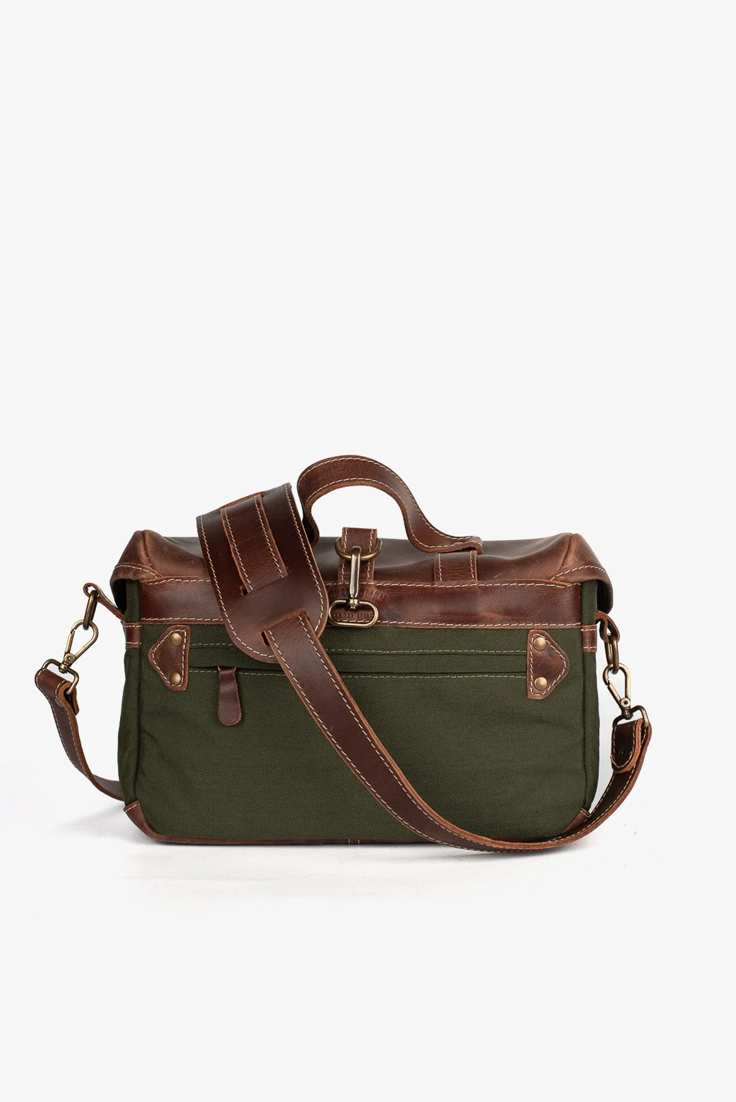 Bolsa Lona Verde c/ Couro Café Penny