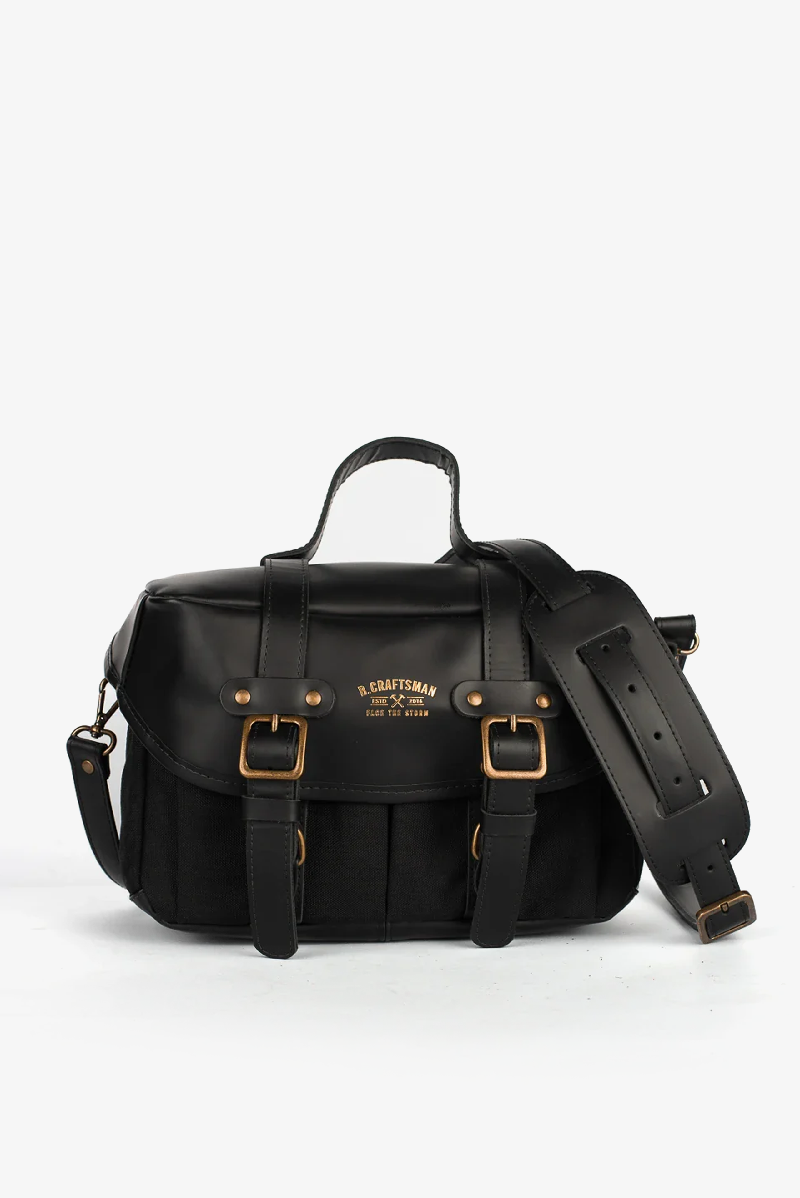 Bolsa Lona Preta c/ Couro Preto Penny