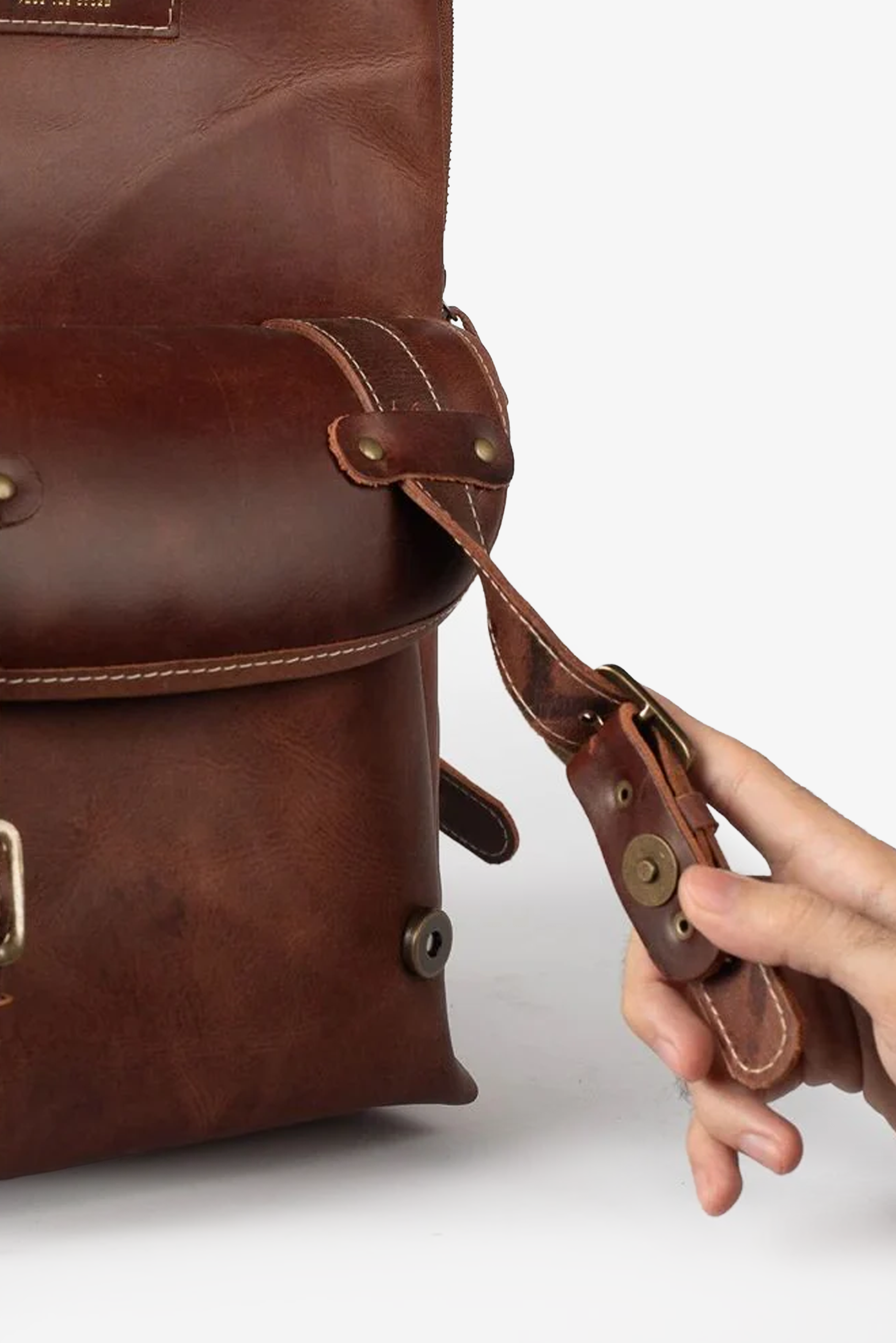 Mochila Couro Marrom Hunter