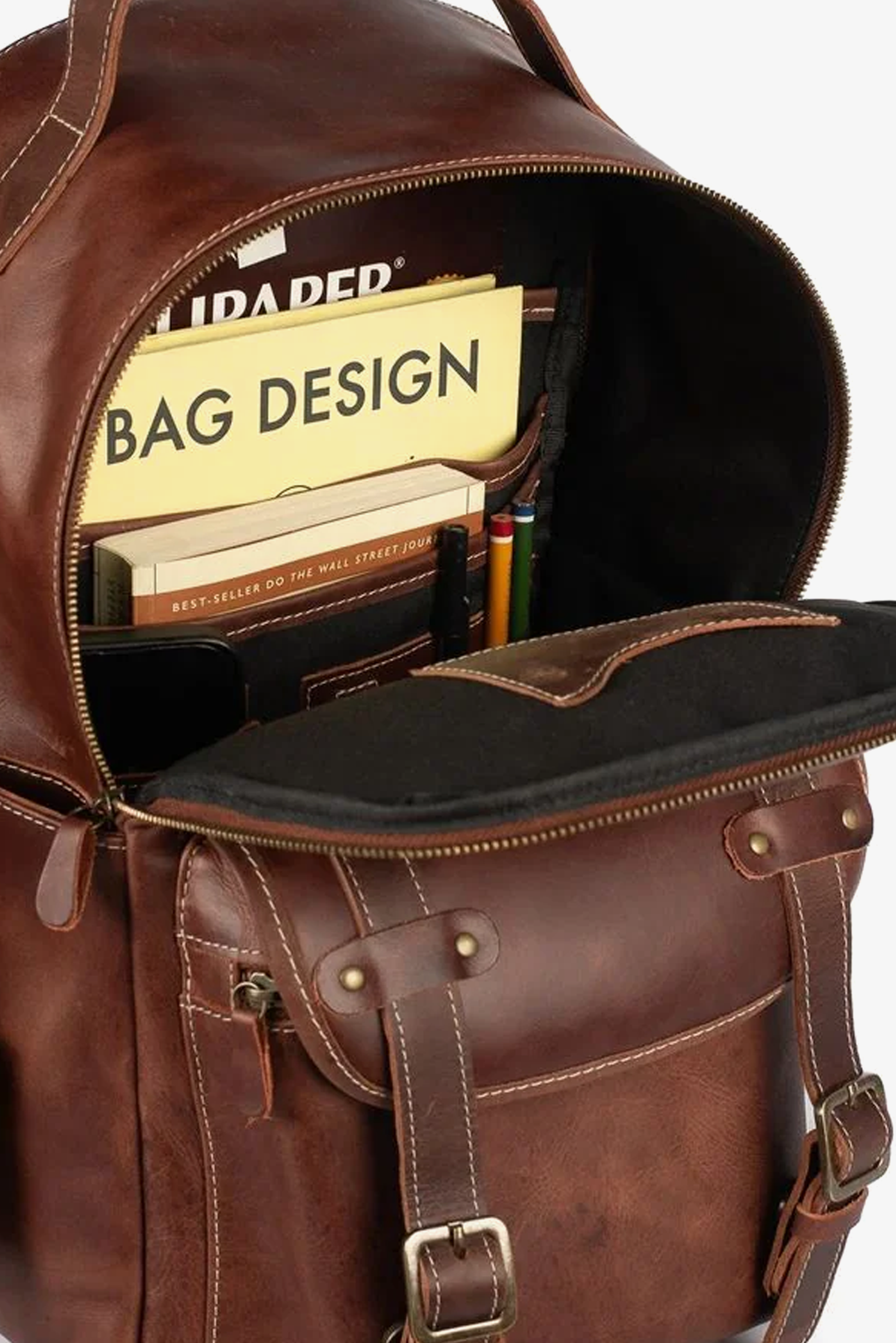 Mochila Couro Marrom Hunter