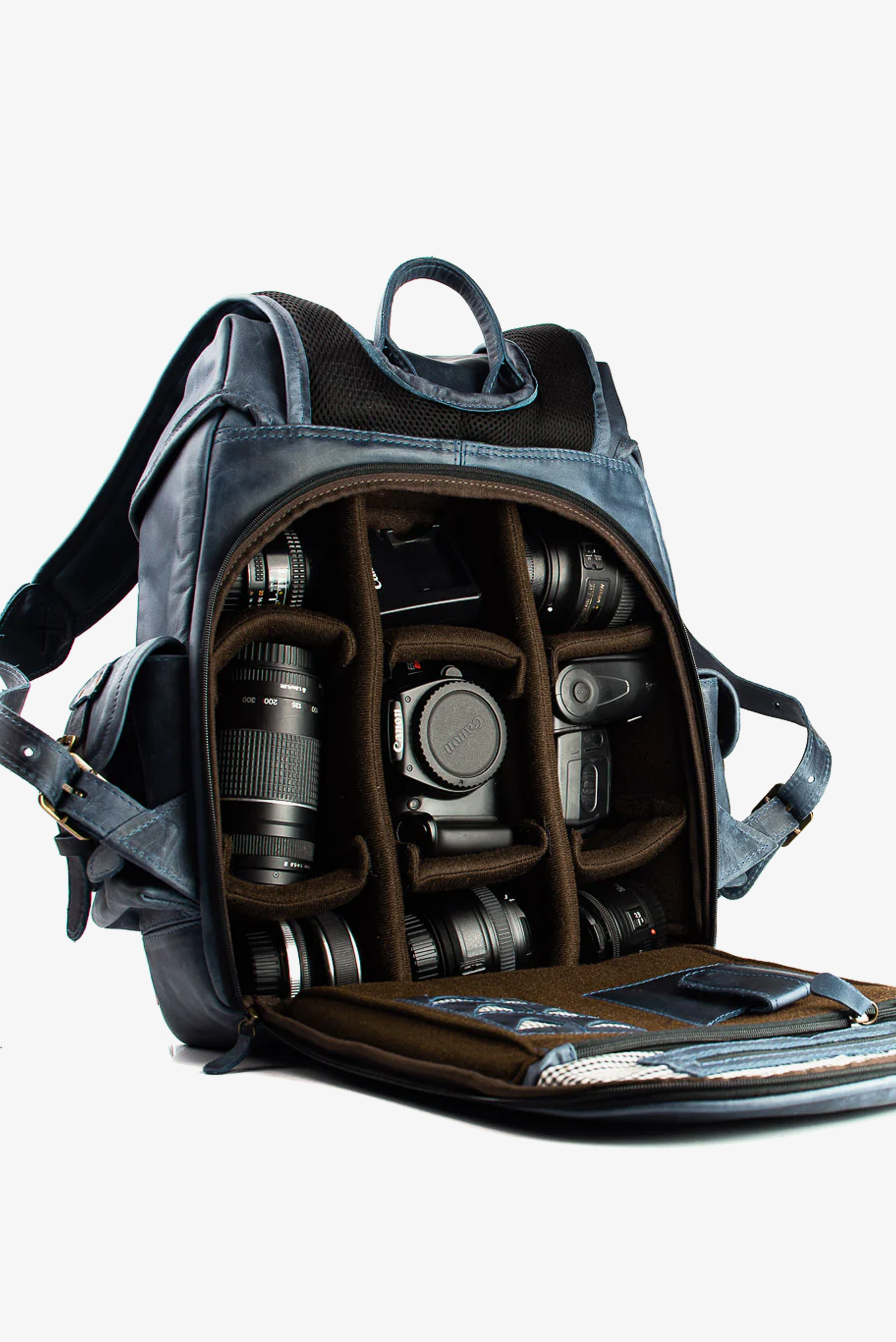 Mochila Couro Azul Ragnar