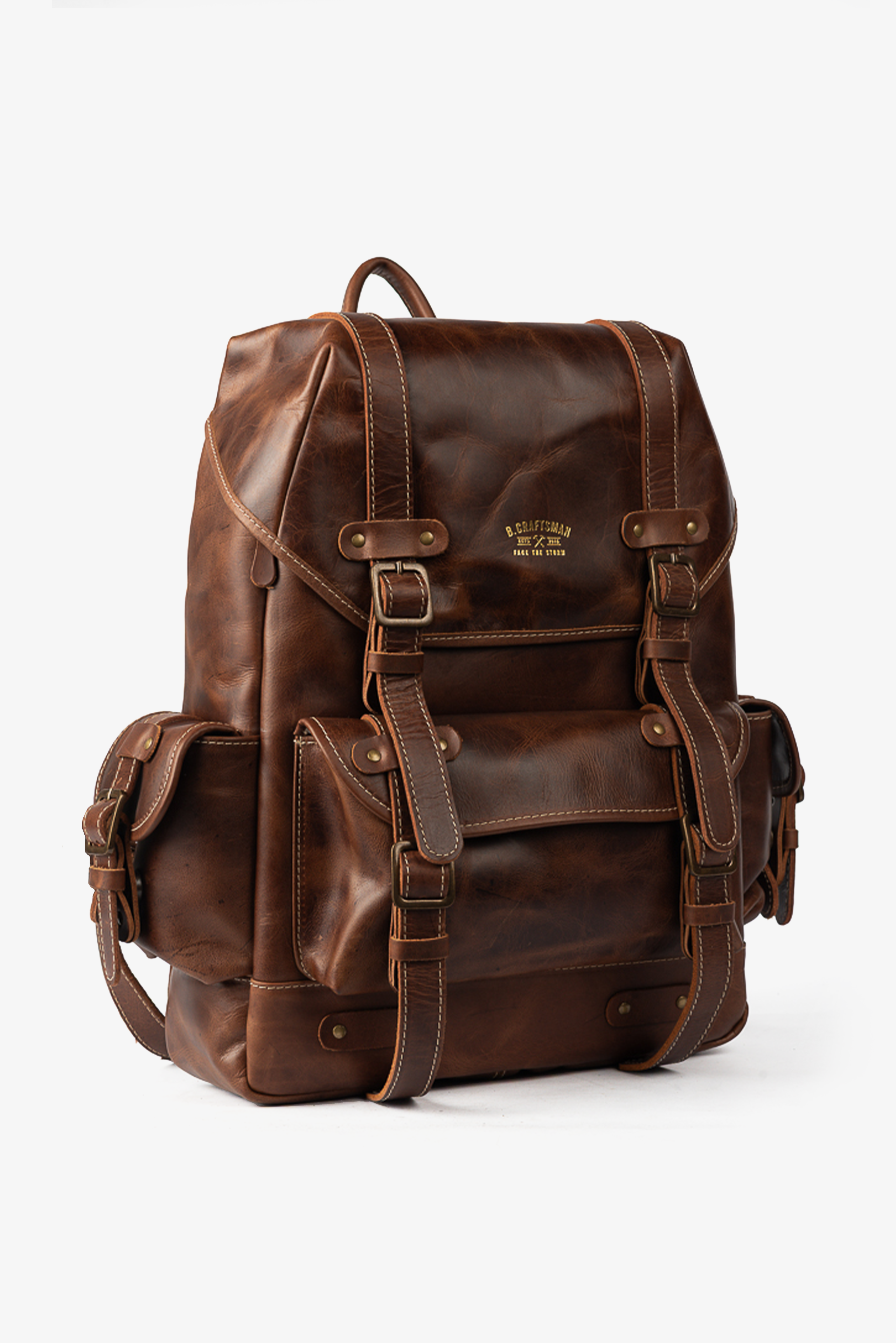 Mochila Couro Marrom Ragnar