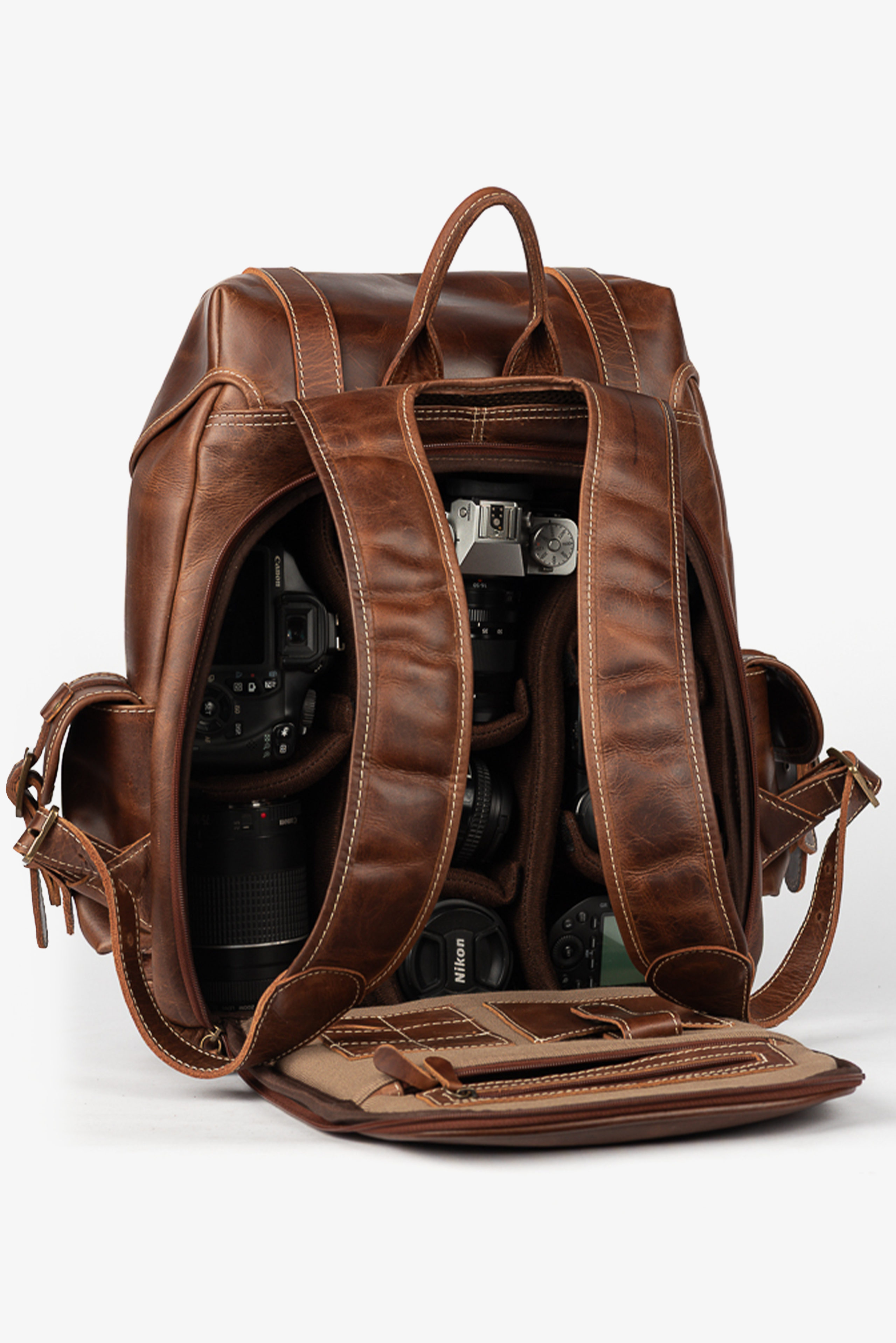 Mochila Couro Marrom Ragnar