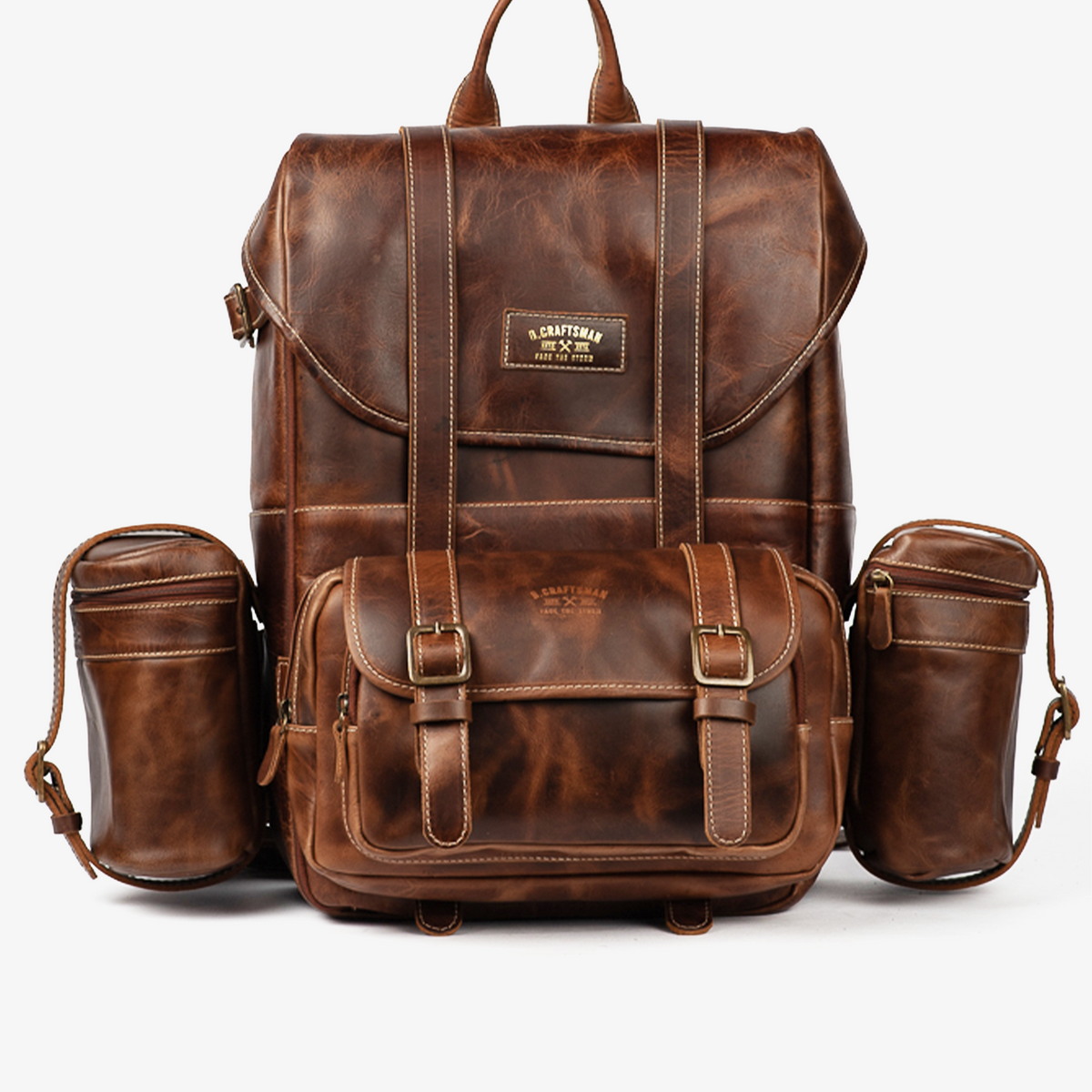 Combo Mochila Arya Special Marrom + Pochete Franklin + Shoulder Bag Bi