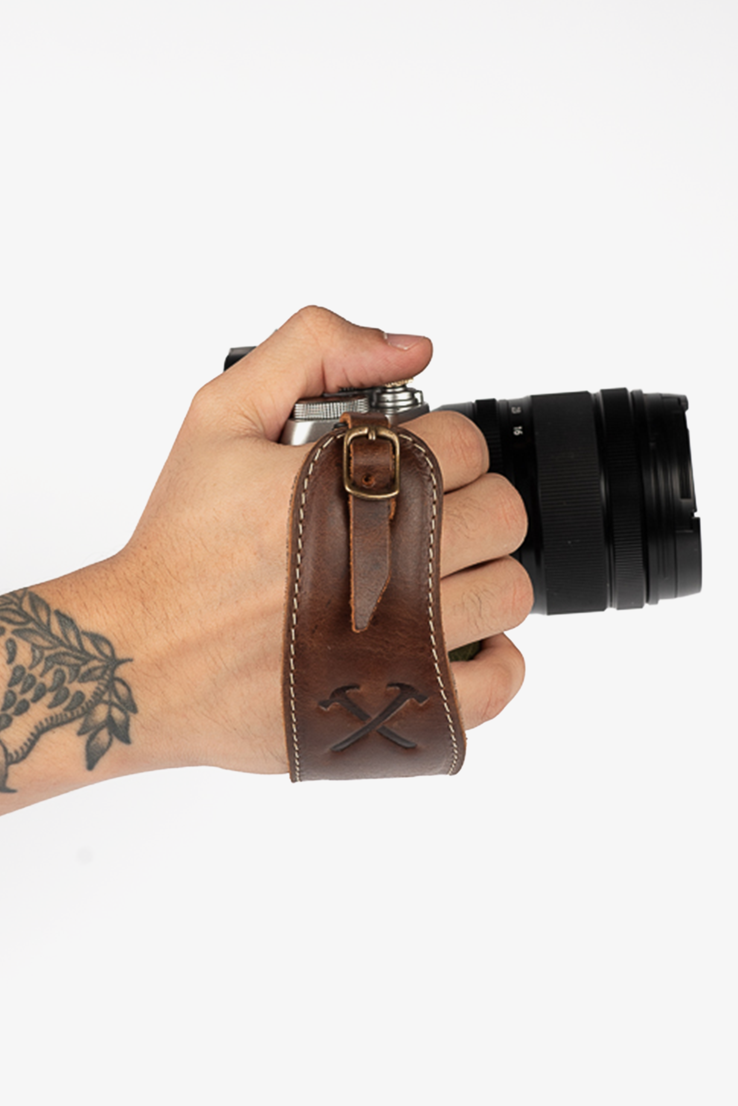 Alça de Mão Couro Marrom