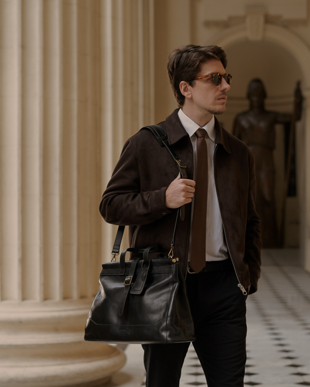 Bolsa Couro Preto Alden