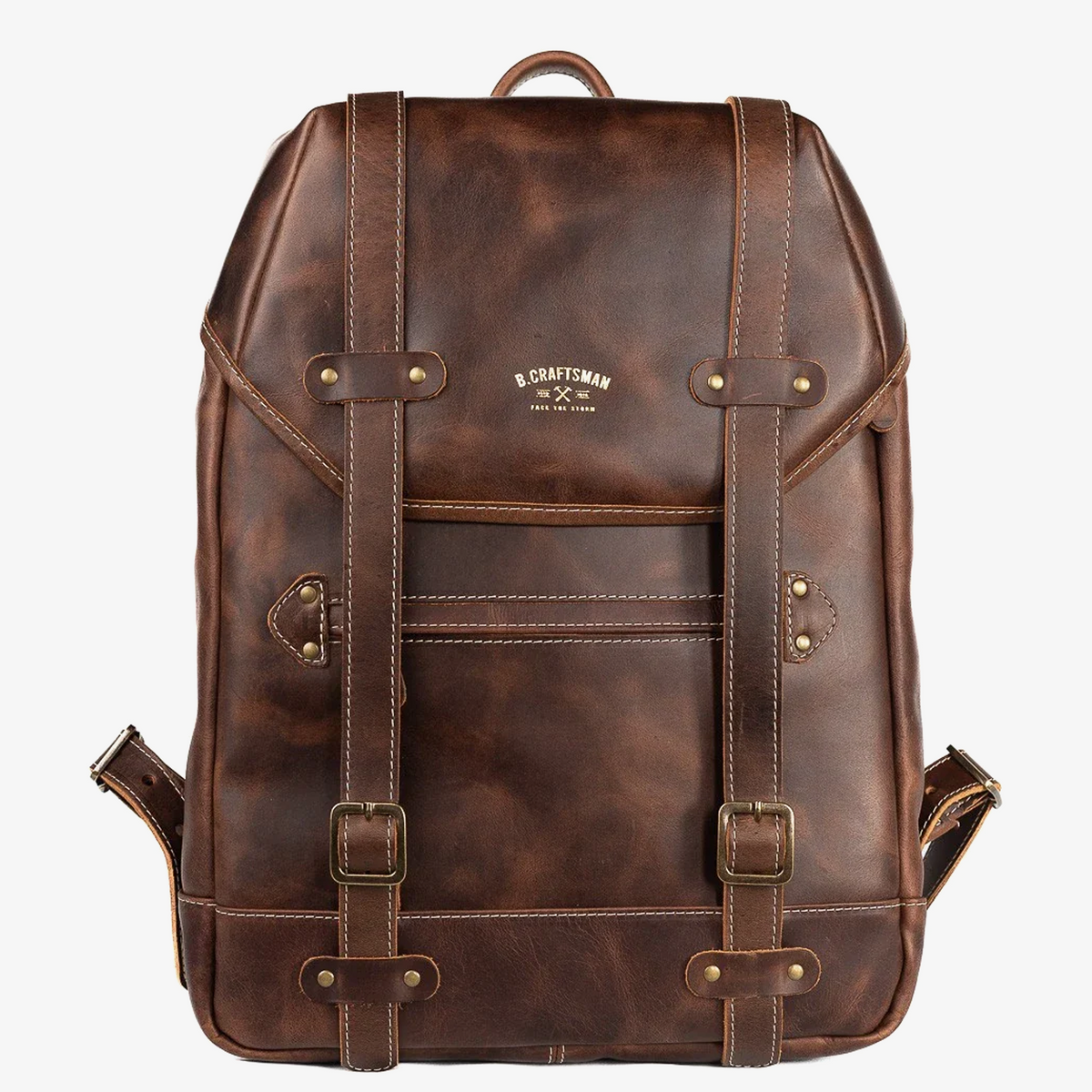 Mochila Couro Marrom Roadstar Special